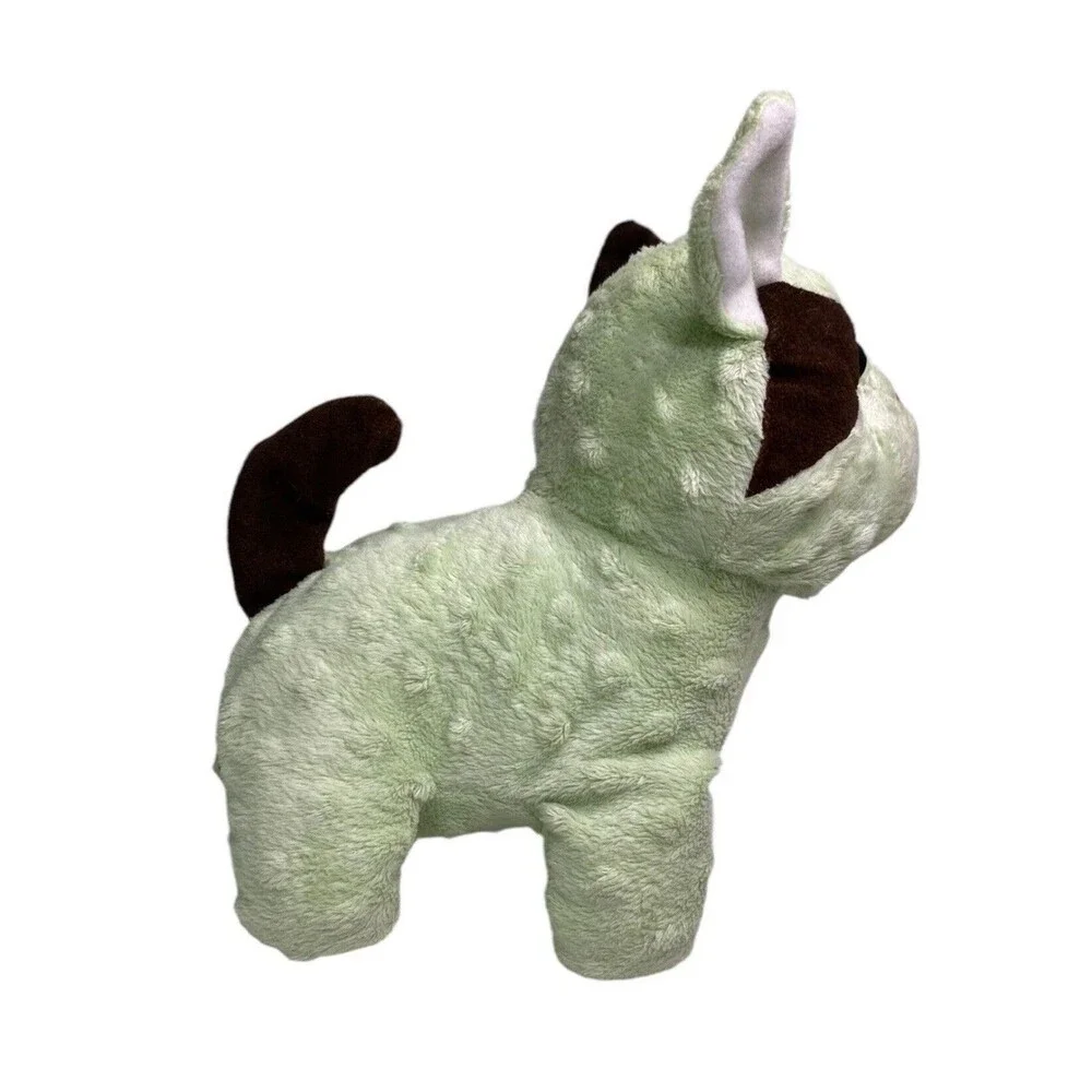 Puli Brand Plush Dog Green Brown Spotted Stuffed Animal 8” Red Nose Puppy